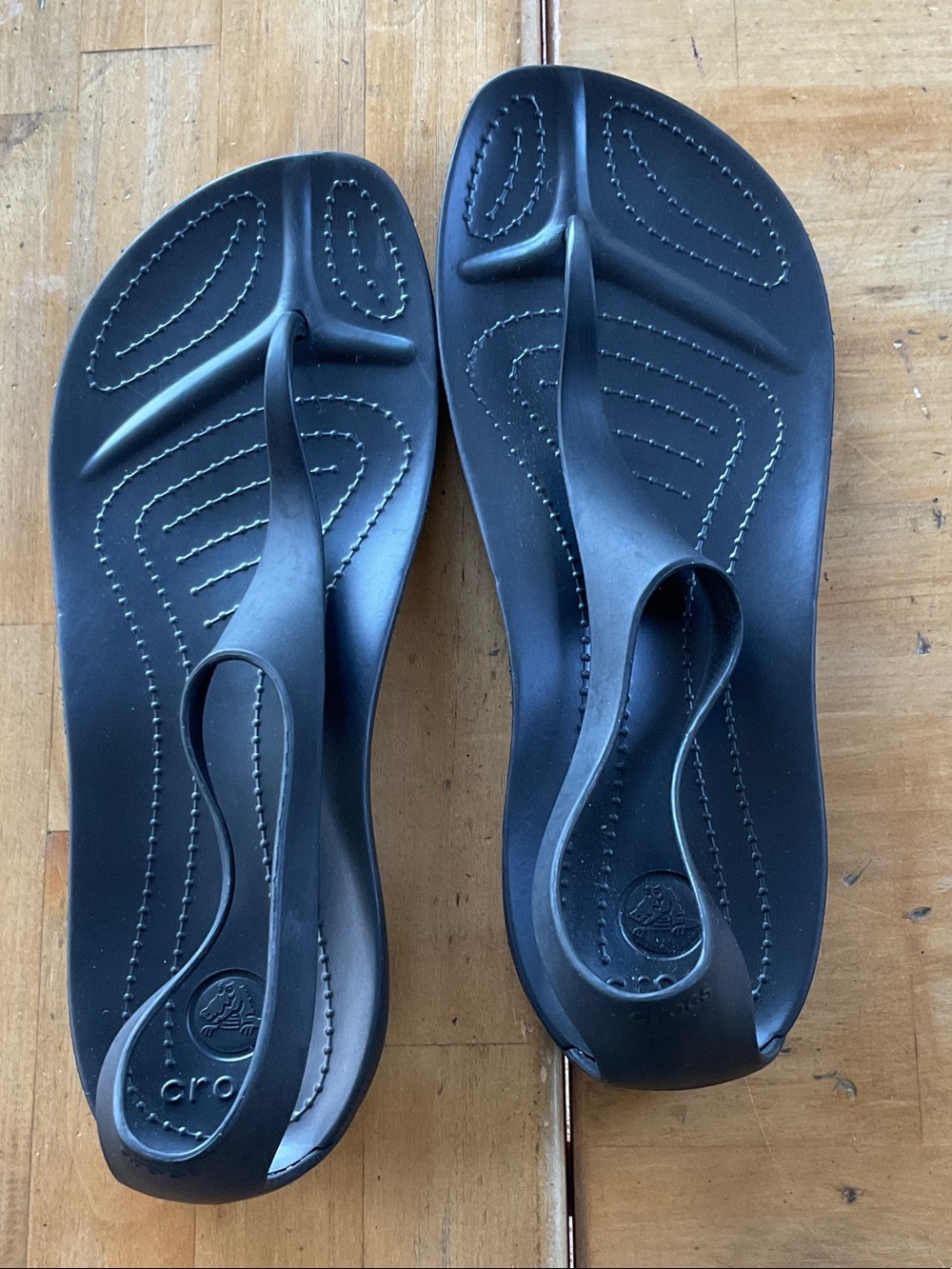 CROCS Women's Sexi Serena Black Slingback Toe-Post Thong Sandals